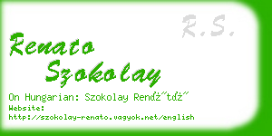 renato szokolay business card